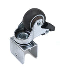 Swivel Caster Wheels With Brakes For Furniture, U-Shape Bracket, 360 Degree Plate, TPR Rubber Wheels, Stainless Steel Bracket
