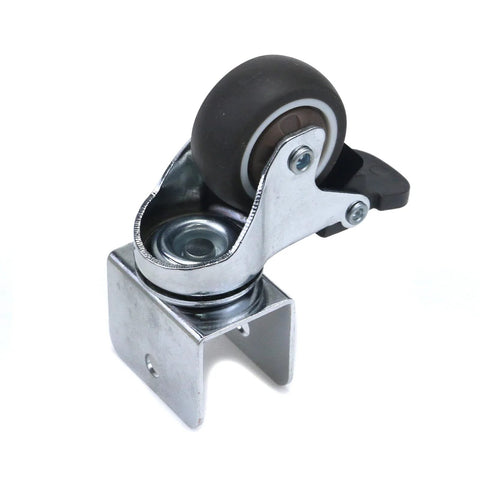 Swivel Caster Wheels With Brakes For Furniture, U-Shape Bracket, 360 Degree Plate, TPR Rubber Wheels, Stainless Steel Bracket