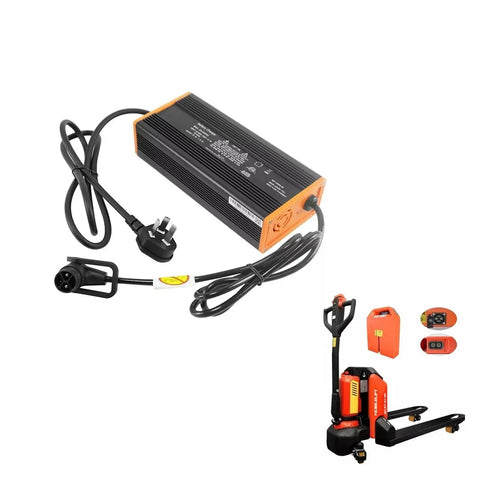 Pro Grade 24V 8A Lithium Battery Charger Compatible With Noblift Edge PTE15N Electric Pallet Jack Featuring Fast Charging And Heavy Duty Plug In Build For Shop Crews Expecting Rock Solid Daily Reliability