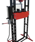 Heavy Duty 30 Ton Air Hydraulic Shop Press With Rock Solid Adjustable Carriage and No Sweat Pressure Dial for U Joint Service.