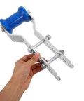 Adjustable Boat Trailer Roller Bracket Kit With Keel Guide For Marine Vessel Hull Support Steel Rubber Sealed Bearing Single Person Operation Makes Loading A Breeze Hassle Free Launching With Heavy Duty Gear For Smoother Rides Ready To Go, blue roller bracket