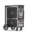Heavy Duty 12000W Home Backup Power Station 10.65kWh LiFePO4 Battery with wheels for mobility and smart control features.