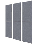 Top Shelf Acoustic Panels 6 Pack Soundproof Wall Tiles Textured Felt Design For Home Crib Podcast Studio Setup, gray felt tiles, vertical arrangement.