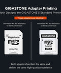 GIGASTONE microSD to SD adapters shown side by side, identical in function, for High Endurance Mlc Micro SD Card use.
