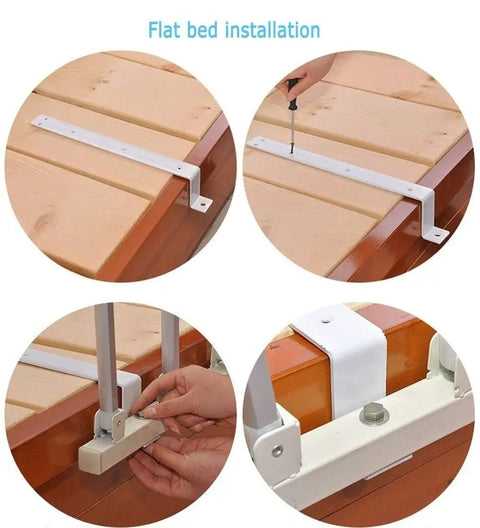 Swing Down Bed Rail For Seniors Guard Safety Bar Aluminum Alloy Foldable Bed Guard installation process details