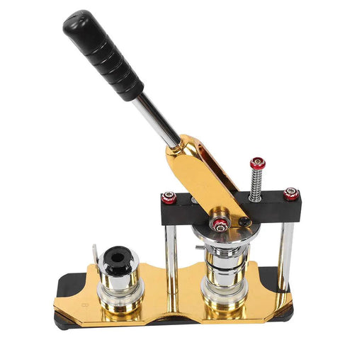 25 Millimeter Button Making Press With Grippy Handle And Smooth Rotary Action Including Three Durable Aluminum Molds Plus One Thousand Pieces Hardware Bundle Zero Hassle Setup Ready To Roll Right Out Of The Box