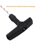 Two Pack Pull Cord Handles For Gas Engine Starters, Durable Plastic With Beefy Three-Finger Grip, 2.84 Inch Long And 0.65 Inch Wide, Replacement Handles For Lawn Mowers, Generators, Chainsaws, Trimmers, Edgers, And Other Outdoor Power Equipment, black handle with starter rope