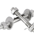 Heavy Duty M8 Double Ended Threaded Rods Through-Wall Bolt Kit, 2 Pack, Includes Nuts And Oversized Washers, Fully Threaded Rods For Secure Spacing