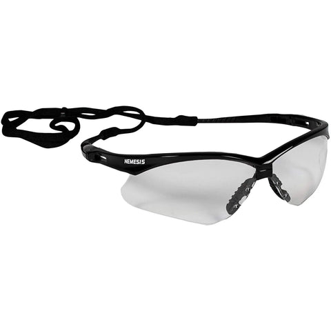Nemesis Safety Glasses With Black Frame Clear Lenses All Day No Nonsense Eye Protection Scratch Resistant Polycarbonate Lenses Sweat