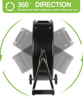 Side view of 24 Inch High Velocity Industrial Drum Fan With 8100 CFM, showing 360-degree rotation capability and sturdy metal frame.