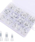 Solid Nylon 120 Pcs Closed End Crimp Connectors For Wires 22-10 Gauge Heavy Duty Electrical Terminal Kit With Tin Plated Core in storage box