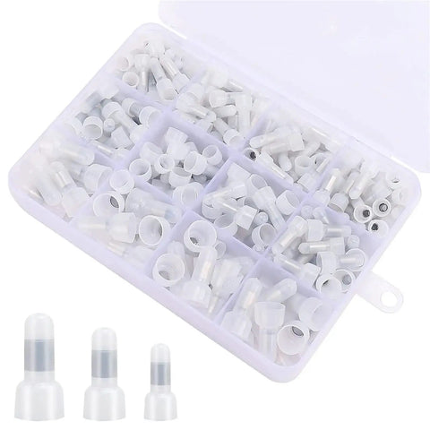 Solid Nylon 120 Pcs Closed End Crimp Connectors For Wires 22-10 Gauge Heavy Duty Electrical Terminal Kit With Tin Plated Core in storage box