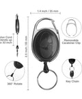 4 Piece Pistol Grip Fishing Tool Kit Retractor Lanyard with 33-inch Nylon Cord and Carabiner Clip