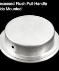 Side view of 2 Pack Round Flush Pull Handles 65mm Outer Diameter 16mm Height, 50mm Hole Spacing Brushed Nickel Stainless Steel