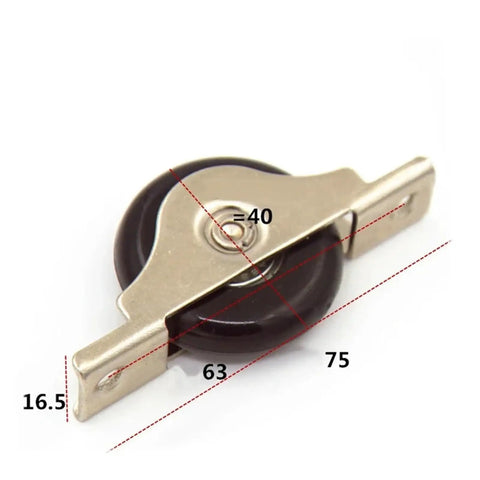 Heavy Duty V Groove Wheel With Silent Nylon Caster For Slick Sliding Door Track Operation Top Pick For Cabinet Wardrobe Window Hardware Upgrade Small Iron Frame Pulley System Load Bearing Roller close-up showing dimensions and details.