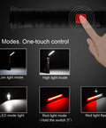 Image showing five modes of the Two Pack LED Work Lights USB Rechargeable COB Light With Magnetic Base 360 Degree Rotation.
