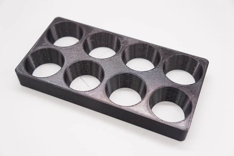 Storage Organizer Rack Tray For ER40 Collet CNC Milling Chuck Holder Lathe shown in black 3D-printed composite material, angled view