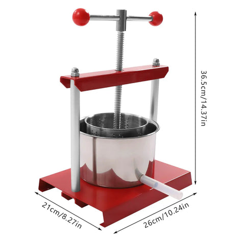 Heavy Duty Manual Fruit Wine Press Built Like A Tank Food Grade Stainless Steel Apple Grape Juicer with screw top design