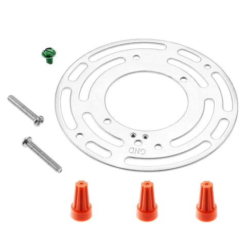 5 Pack Universal Light Fixture Mounting Brackets 4 Inch Diameter Steel Round Crossbars No Hassle Easy Install With Screws And Nuts For Wall Lamps And Close To Ceiling Lighting, with screws and wire nuts