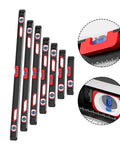 High Precision Aluminum Alloy Level with Exposed Magnets, displayed in various lengths with efficient bubble levels.