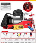 Heavy Duty Portable Electric Hoist Winch With 1100 Lb Lift Capacity For Home Garage And Workshop Use, rugged design shown.