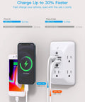 10 In 1 Outlet Extender With Night Light And USB Charger Surge Protector 4 USB Ports Plus 1 USB C 5 Wide Spaced Outlets