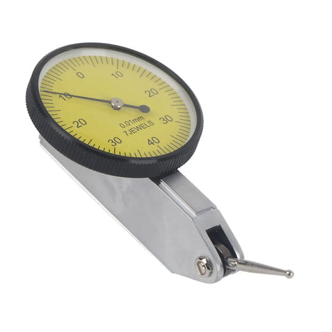 Dial Test Indicator Kit 0.01mm Precision Lever Dial Gauge With Aluminum Case High Visibility Yellow Scale 360 Degree Rotating Bezel