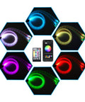 6W RGBW Fiber Optic Curtain Lights Bluetooth Waterfall Curtain Light for Windows and Sensory Rooms with color options