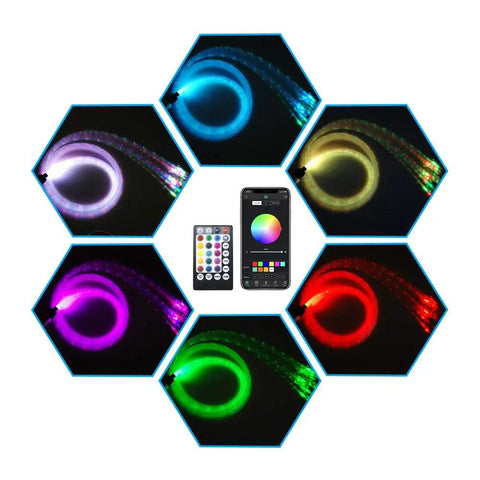 6W RGBW Fiber Optic Curtain Lights Bluetooth Waterfall Curtain Light for Windows and Sensory Rooms with color options