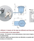 Square Cam Lock With Two Keys For Mailbox, School Locker, Office Drawer, Cabinet And Safe Built To Last Zinc Alloy, diagram view