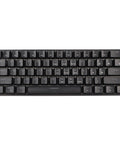Badass Portable 61 Key Mechanical Gaming Keyboard With Vivid Led Backlight Ultra Compact 60 Layout Usb C Cord Responsive Switches top view with dark keys.