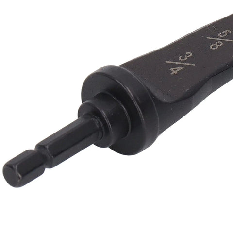 Close-up of Garosa 5 In 1 Multifunctional Electric Tube Expander High Carbon Steel Pipe Swaging Punch Tool with drill attachment.