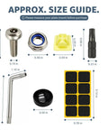 Anti Theft License Plate Screws Set With Rustproof Stainless Steel Front And Rear Mounting Hardware Tamper Resistant Fasteners Wrench And Driver Bit Kit With Caps Washers Rings For Car Truck Motorcycle, size guide