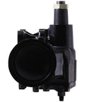 Heavy Duty Power Steering Gear For 1999 To 2007 Chevrolet And GMC 4WD 6.0 Liter, black metal construction, front view.