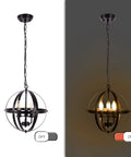 Vintage Pendant Light With Farmhouse Rustic Style Vibe, 3 Light Adjustable Hanging Fixture, showcasing on and off lighting.