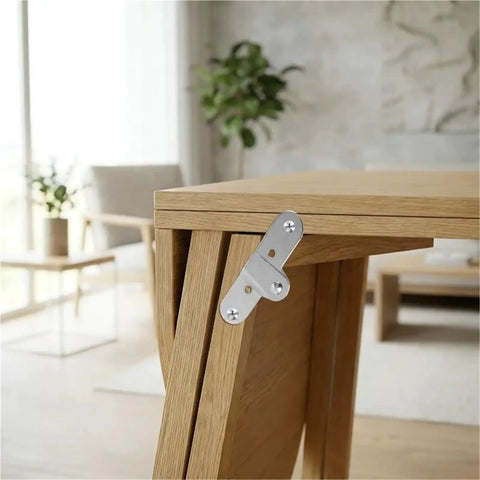 Dead Simple Install Iron Folding Table Hinge Chicken Beak Furniture Hardware For Storage And Craft Projects Rock Solid Metal Bracket on a folding table.
