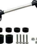 Heavy Duty Wheelbarrow Axle Bracket Kit With Five Eighth Inch Hole Includes Ten Inch Solid Axle Shaft Two Brackets POM Spacers Bolts And Nuts