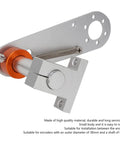 Sturdy Encoder Mounting Bracket For 38mm Sensor Dia With 6mm Shaft Alloy Support Clamp For Precision Industrial Gear And Machinery Setup close-up view showcasing silver aluminium alloy and orange clamp design.