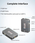 RTK F9P Centimeter GPS Drone Pro Grade High Precision Positioning Module Receiver with port labels and dimensions