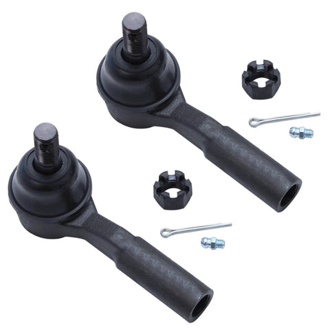 All In One Front Wheel Bearing Hub Kit 8 Piece For 2009 2012 Chevy Colorado GMC Canyon RWD Front Torsion Bar Suspension With 16mm Tie Rods Replacement - close-up of tie rods and components
