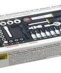 36 Piece Socket Set with Quarter Inch Square Drive Includes 13mm Sockets Slotted Phillips Torx and Allen Bits set in a case