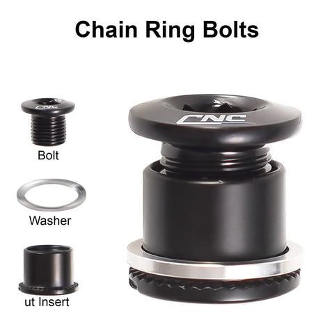 Dope Bike Chainring Bolts And Nuts Set For 2x And 3x Chainrings M8 Bolts And M8 Nuts T25 Steel Black Finish Five Pack Easy To Install
