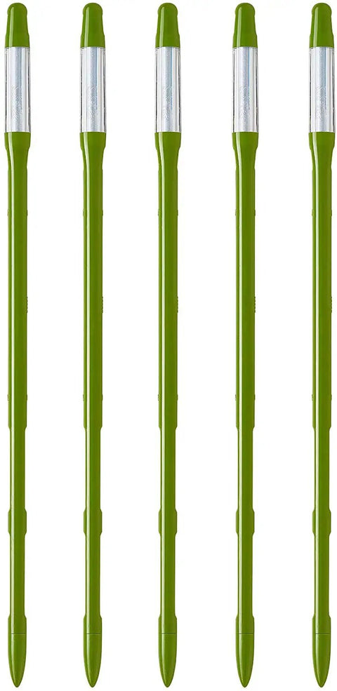 Five green Leave-In Aquameter Soil Moisture Sensor Pens for 6 to 12 inch pots, large model with continuous monitoring feature.