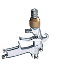 Professional Pneumatic Paint Spray Gun With Stainless Steel Nozzle And Adjustable Air Controls angled view showing ergonomic grip and valves.
