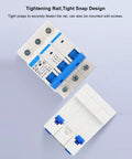 Front and back view of Three Pole Miniature Circuit Breaker 400V 80A Din Rail Mount for Home Office Protection Safe Electrical Isolation Plug and Play Easy Install HL30-125 Today.
