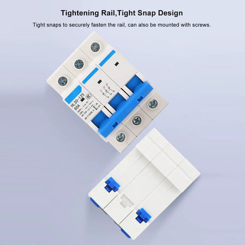 Front and back view of Three Pole Miniature Circuit Breaker 400V 80A Din Rail Mount for Home Office Protection Safe Electrical Isolation Plug and Play Easy Install HL30-125 Today.
