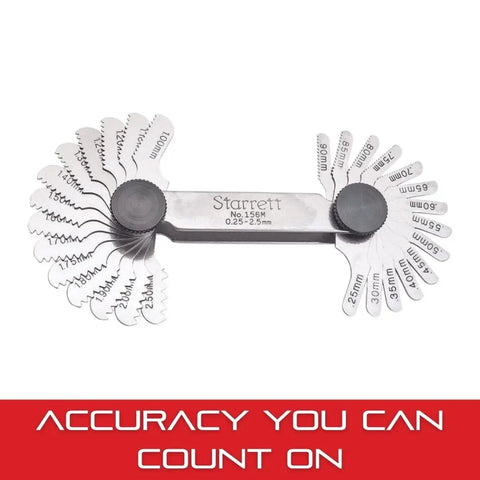 Steel Screw Pitch Gauge With Locking Device Heavy Duty Pro Grade For Construction And Home Improvement 0.25-2.50 mm Range