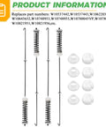Heavy Duty Washer Suspension Rods Kit Four Pack Replace W10780045 W10537442 for Whirlpool Kenmore Maytag Amana, includes rod dampeners.
