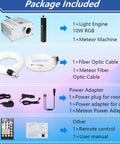 Bluetooth LED Fiber Optic Star Ceiling Light Kit With App Control And Remote Twinkle RGBW Meteor Starlight Headliner packaging