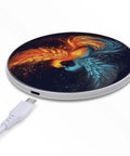10W Fast Wireless Charger Pad For Travel And Home Office Slim Portable Qi Charging Mat with phoenix design